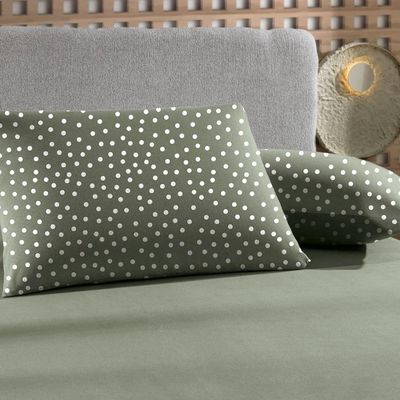 Jogo De Cama Altenburg Solteiro Malha Fio Penteado Bits Verde