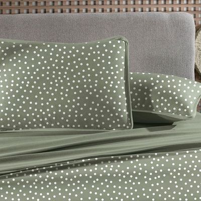 Jogo De Cama Altenburg Solteiro Malha Fio Penteado Bits Verde