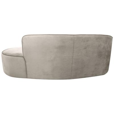 Sofá Curvo 03 Lugares 180cm Eron Braço Direito Veludo Perfectly Pale - Nexta Casa