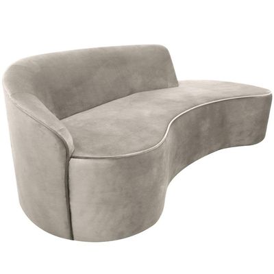 Sofá Curvo 03 Lugares 180cm Eron Braço Direito Veludo Perfectly Pale - Nexta Casa