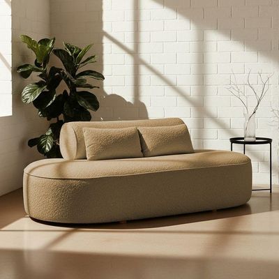 Sofá Orgânico Horizonte 3 Lugares 210cm Bouclé Camel - Nexta Casa