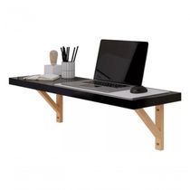 Mesa de Trabalho Retangular Mesatrabalho Escritorio Prateleiras Madeira Natural Vertical MDF 35CM