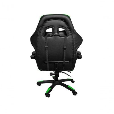 Cadeira Gamer Impact em Tecido com Encosto Reclinável, Apoio de Braços Ajustável e Almofadas Verde