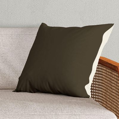 Kit Trio Capas De Almofadas Estampadas Folhas Em Veludo Suede 45cm X 45cm - Cor Tabaco