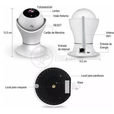 Câmera Ip C360 De Segurança Wifi Robô Hd 1080P - 8165Hp