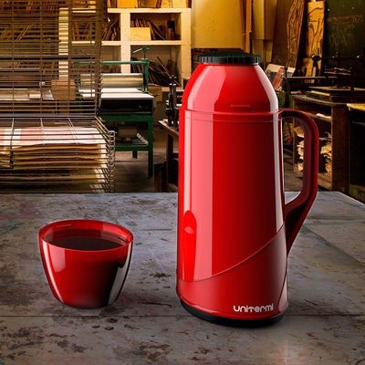 Garrafa Térmica Unitermi Roma De Vidro 0.5l - Vermelha