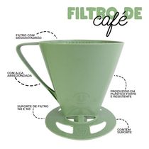 Kit Garrafa Termica Café Prático Com Açucareiro Com Colher E Suporte Para Filtro - Verde