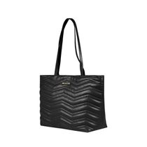 Bolsa Tote Feminina Grande ZigZag Couro Matelasse Grande Preta