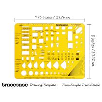 Gabarito Arquitetônico Traceease para Interiores (Cozinha e Banheiro), Estêncil Plástico Medidor, 24,7 cm x 20,3 cm - IBA Crafts