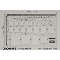 Stencil Retangular 1 Peça com 39 Quadrados para Inlay Geométrico, 18,3 cm x 10,2 cm, Régua de Medição DIY, Espessura 1,6 mm - Traceease