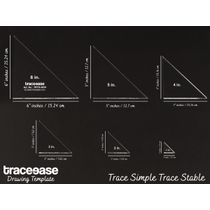 Conjunto com 6 Moldes Geométricos de Triângulo Retângulo 2,5/5/7,5/10/12,5/15 cm Régua-Estêncil para Medições 0,3 cm Espessura - Traceease