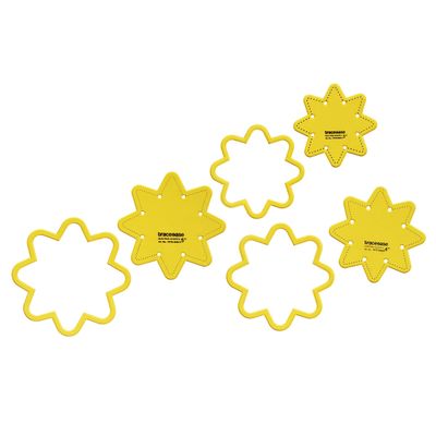 Molde Estêncil Octafoil para Quilting e Patchwork Conjunto de 3 Peças 7,6/10,2/12,7 cm DIY Costura HT - Traceease Amarelo