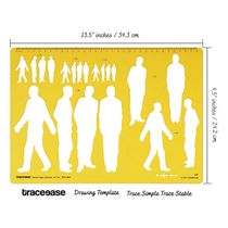 Stencil Molde Humano do Símbolo de Acessibilidade para Ferramentas de Desenho do Designer - 1 Peça - Traceease