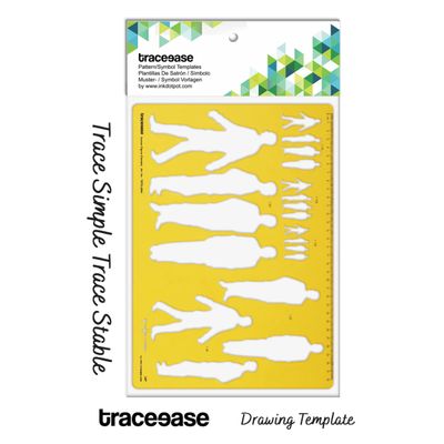 Stencil Molde Humano do Símbolo de Acessibilidade para Ferramentas de Desenho do Designer - 1 Peça - Traceease Amarelo
