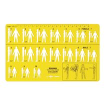 Molde de Proporção Humana Traceease - Estênceis de Figuras M e F com Marcas de Altura e Guia de Medidas para Aula Esboço e Moda - Inkdotpot