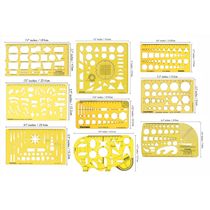Traceease Kit com 9 Peças, Estênceis Multi-Formas para Desenho de Geometria e Setas, Ferramentas para Elaboração de Gráficos - IBA Crafts