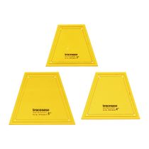 Conjunto de 3 Estênceis de Trapézio 7,6/10,2/12,7 cm para Matelassê, Costura e Patchwork - Traceease