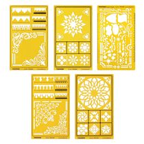 Traceease Estênceis de Mandala Floral para Desenho, Scrapbooking, Design, Artesanato DIY, 5 Peças - IBA Crafts