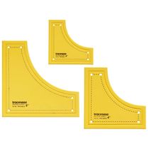 Conjunto de 3 Moldes/Estênceis Drunkard's Path para Quilt/Patchwork 7,6/10,2/12,7 cm DIY Costura - Traceease
