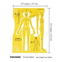 Traceease Estêncil de Figura Humana Masculina com Duas Poses para Estudo de Anatomia, Esboço de Moda e Referência de Proporções - IBA Crafts