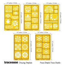 Traceease Moldes de Desenho Floral Multi-Padrão para Scrapbooking, Design e Artesanato DIY, 5 Peças - IBA Crafts