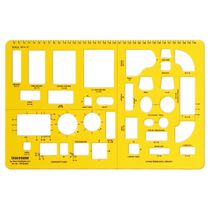 Traceease Estêncil Arquitetônico para Casas com Recortes de Mobiliário e Símbolos, Ferramenta Profissional, 25,4 cm x 15,2 cm - IBA Crafts
