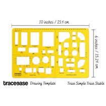 Traceease Estêncil Arquitetônico para Casas com Recortes de Mobiliário e Símbolos, Ferramenta Profissional, 25,4 cm x 15,2 cm - IBA Crafts