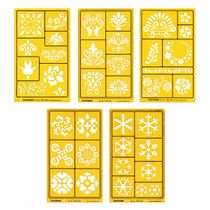 Traceease Moldes de Desenho Floral Multi-Padrão para Scrapbooking, Design e Artesanato DIY, 5 Peças - IBA Crafts