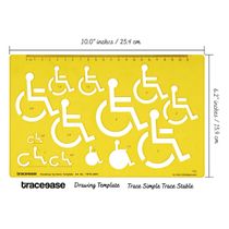 Traceease Estêncil Molde de Símbolo de Acessibilidade Humana para Designers e Ferramentas de Desenho - 1 Peça - Inkdotpot