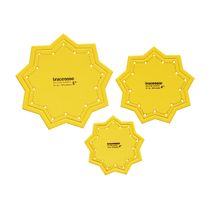 Conjunto de 3 Estênceis de Molde Estrela de 9 Pontas para Matelassê (8/10/13 cm) DIY Costura Patchwork 0M - Traceease
