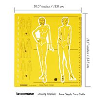 Conjunto Traceease de Moldes para Figura de Moda — Estênceis Femininos (Frontal e Posterior) para Esboços de Roupas e Proporções - S4Sassy