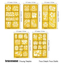 Traceease 5 Peças Moldes de Desenho Floral de Múltiplos Padrões para Scrapbooking, Design, Artesanato DIY e Suprimentos de Arte - IBA Crafts