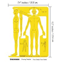 Traceease Stencil Figura Humana Completa — Contorno Masculino Frontal e Lateral para Conceito, Estudo, Proporções e Planejamento - S4Sassy