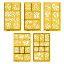 Traceease 5 Peças Moldes de Desenho Floral de Múltiplos Padrões para Scrapbooking, Design, Artesanato DIY e Suprimentos de Arte - IBA Crafts