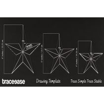 Traceease 3 Peças Estênceis Geométricos Estrela 10/13/15 cm Régua Estêncil DIY Espessura 0,3 cm - Inkdotpot