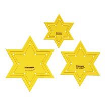 Moldes Estênceis Estrela de 6 Pontas, Conjunto com 3 Tamanhos (7,6/10,2/12,7 cm) para Costura DIY e Patchwork - Traceease