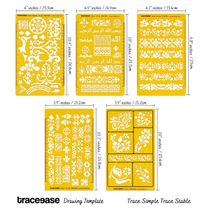 Traceease 5 Peças Moldes de Desenho Florais Multi-Padrão para Scrapbooking, Design, Artesanato DIY e Materiais de Arte - IBA Crafts