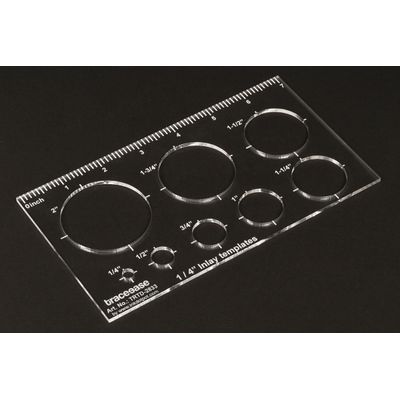 Stencil Retangular 1 Peça com 8 Moldes Circulares Geométricos, Régua de Medição 18,3 cm x 10,2 cm para DIY, Espessura 0,3 cm - Traceease Amarelo