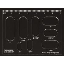 Estêncil Retangular 1 Peça com 8 Inserções Ovais Geométricas, Régua de Medição 18,3 cm x 46,2 cm, Espessura 0,3 cm - Traceease