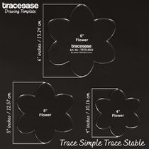 Traceease 3 Peças Molde Floral para Quilt/Aplique 10/13/15 cm para Costura e Patchwork - 0,3 cm de Espessura - IBA Crafts