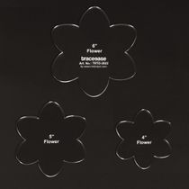 Traceease 3 Peças Molde Floral para Quilt/Aplique 10/13/15 cm para Costura e Patchwork - 0,3 cm de Espessura - IBA Crafts