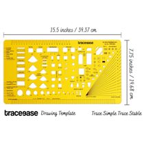 Estêncil Traceease para Plantas Arquitetônicas e Símbolos de Cozinha e Banheiro, para Profissionais, 39,3 x 19,6 cm - IBA Crafts