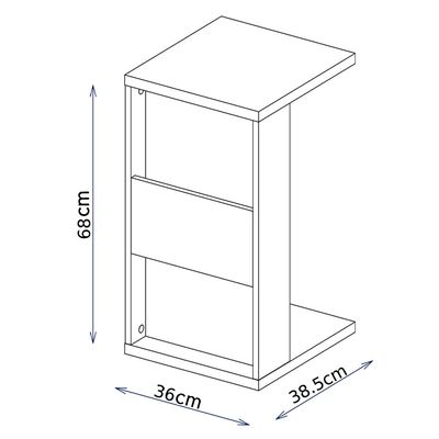 Mesa Apoio Lateral Book Sofá ou Cama Caemmun Branco