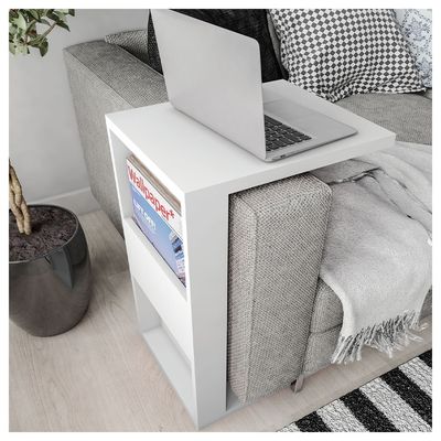 Mesa Apoio Lateral Book Sofá ou Cama Caemmun Branco