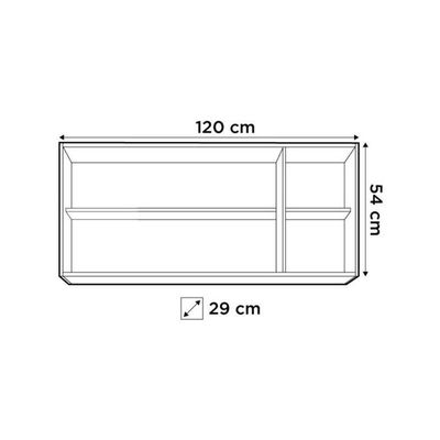 Armário Aéreo E Balcão Gabinete De Pia 120cm Branco/preto
