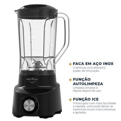 Liquidificador Britânia Diamante 1100W Preto Preto / 110