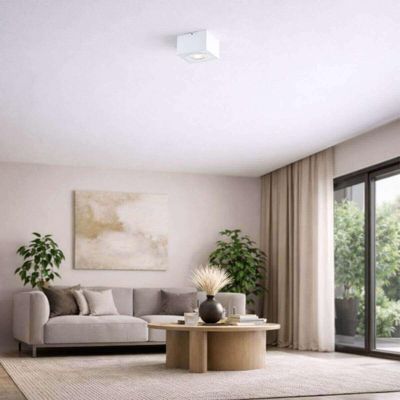 Kit 4 Plafons Luminária de Sobrepor Quadrada Branco Aluzinc Dital Escritório Sala Cozinha