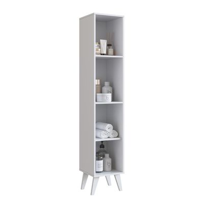Armário Multiuso Para Banheiro Com 1 Porta 4 Prateleira Branco