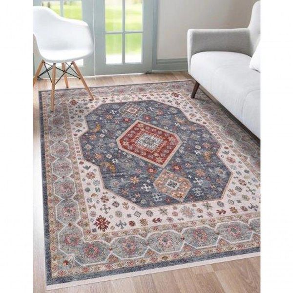 Tapete Turco Para Sala Coliseo 06 -140 X 200Cm Cinza