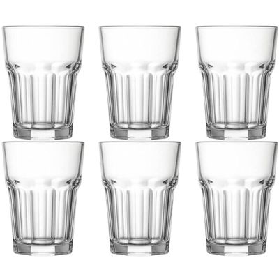 Jogo 6 Copos de Vidro 360ml Incolor para Água Limonada Drinks Vitaminas Disul